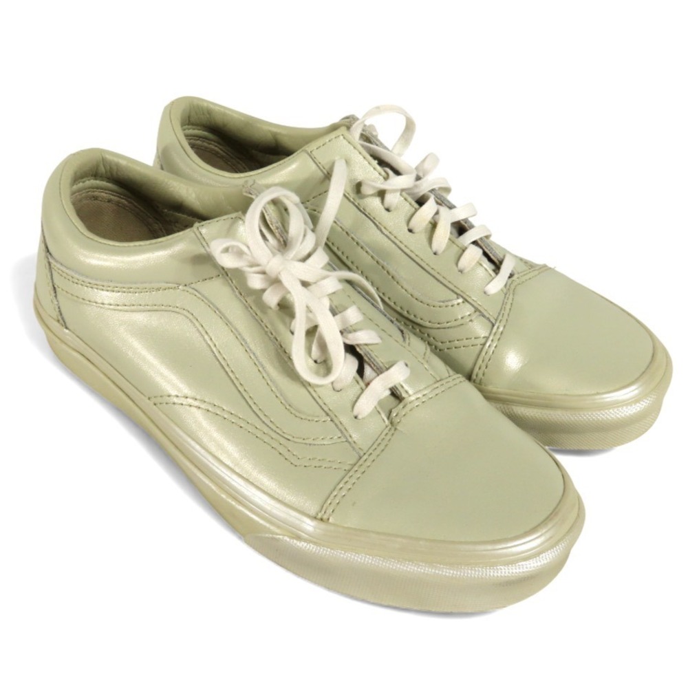 VANS OLD SKOOL Lace-Up Sneakers CREAM PEARL METALLIC SHIMMER Leather Low-Top 7.5